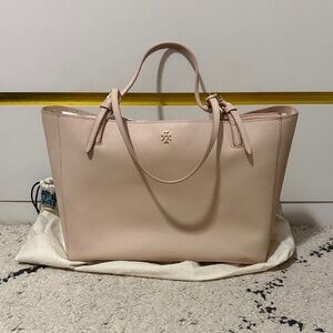 Tory Burch Blush Pink Robinson Saffiano Leather Tote Bag